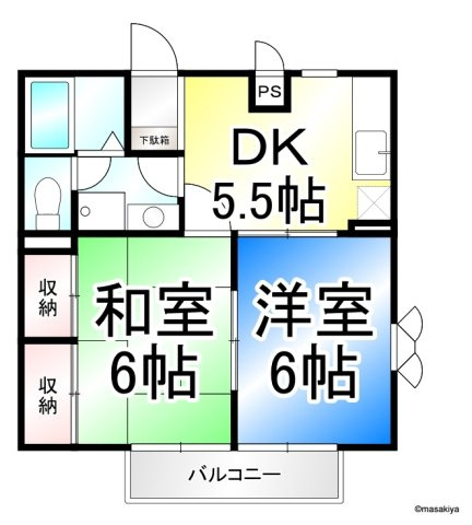 ハイツ東沖Nの間取り