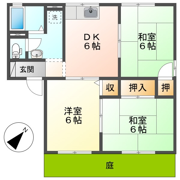 サリネージュ山手Ａの間取り