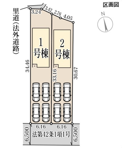 綾部市広小路　新築一戸建ての区画図|全2区画
