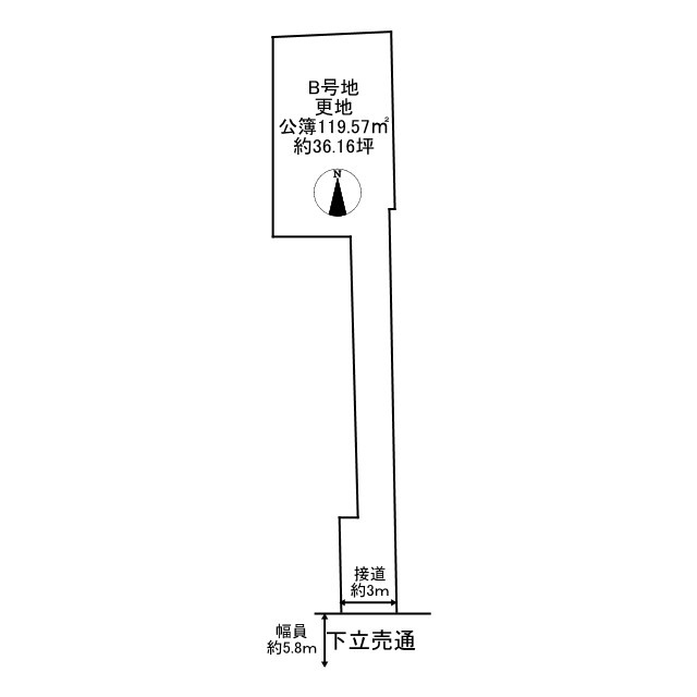 上京区浮田町 土地(B号地)の土地図