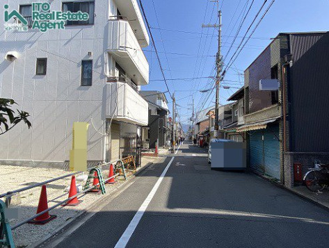 上京区浮田町 土地(B号地)の前面道路含む現地写真