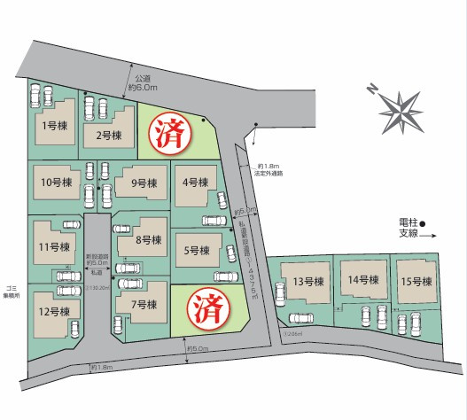 西平山５丁目新築戸建の区画図