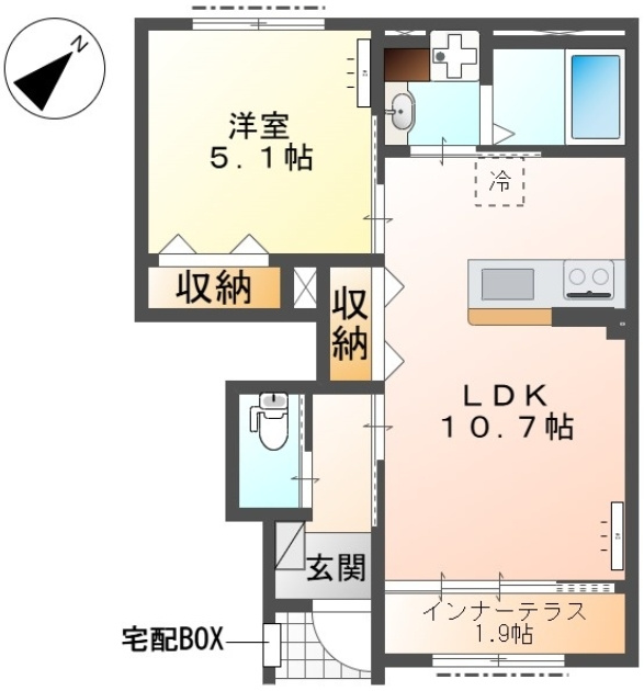 東久留米市浅間町アパート新築工事の間取り