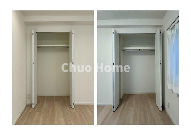 葛西第４ウィーンハイツの収納|居室にはクローゼットを完備し、自由度の高い家具の配置が叶うシンプルな空間です。お子様の成長と必要になる子供部屋を与えるにはぴったりの間取りですね。