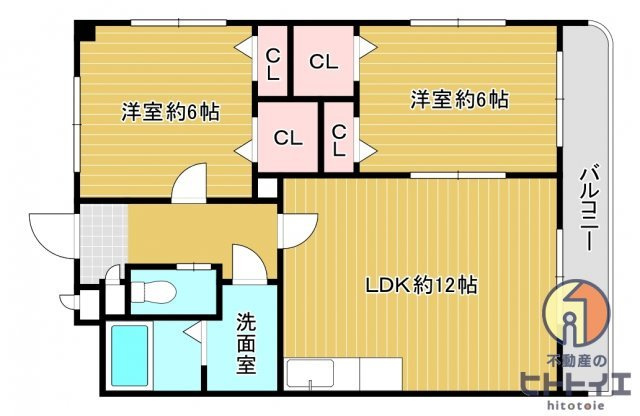 サザンリンクスの間取り|2LDKです