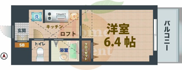【間取り】 | ドゥーエ練馬Ⅱ | 1Kのお部屋です。