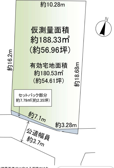 箕面市新稲１丁目　土地の土地図