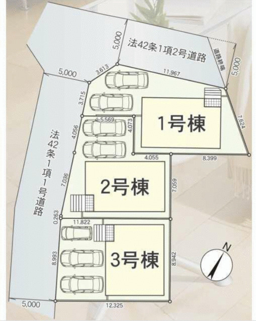三島市青木の新築一戸建の区画図|敷地内区画図 ３号棟