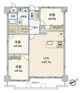 シャルマンコーポ西宮東の間取り