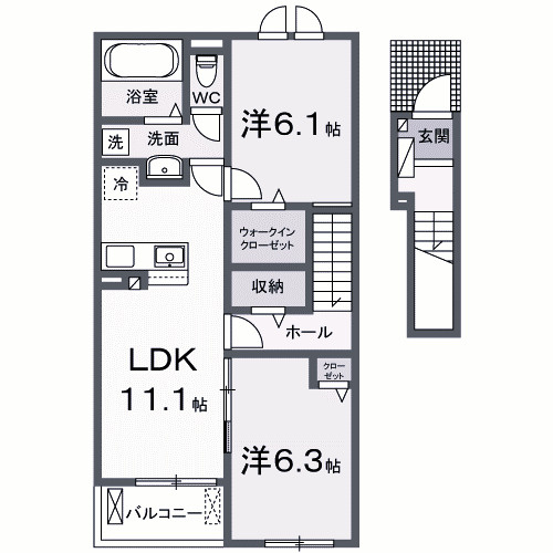 【間取り】 | グランシャリオ吉井　四番館