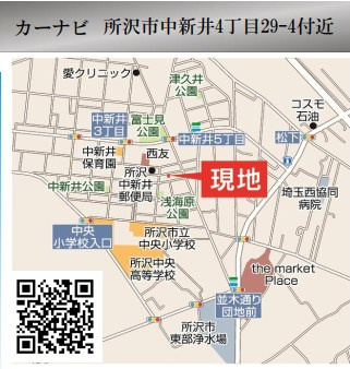 仲介手数料無料　KIS所沢市中新井12期・新築全1棟の地図