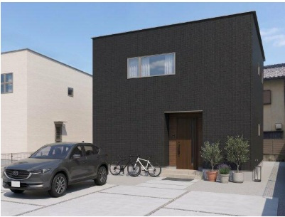 丸亀市　前塩屋町③　太陽光つきオール電化住宅の外観パース