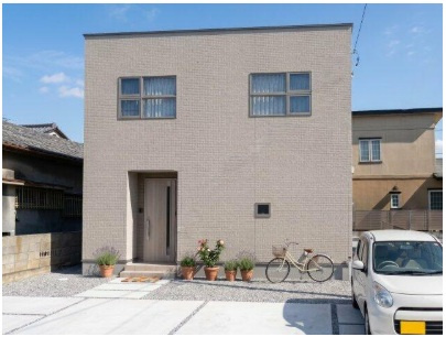 丸亀市　前塩屋町②　太陽光つきオール電化住宅の外観パース