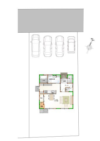 丸亀市　前塩屋町②　太陽光つきオール電化住宅の区画図