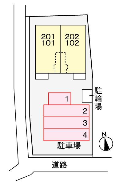 プラシードＡの駐車場