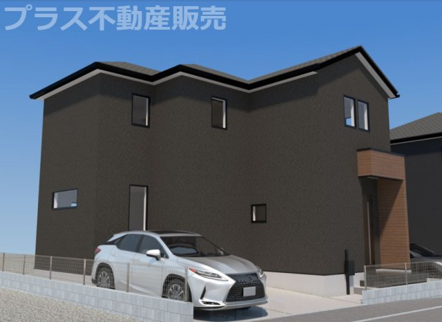【外観】 | 糟屋郡須恵町新原6期　1号棟（全2棟）【仲介手数料無料・0円】 | 完成イメージです。プラス不動産販売なら、現場の全ての棟をまとめてご見学頂けます。