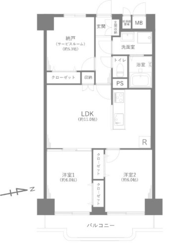 【間取り】 | 蓮根ファミールハイツ2号棟