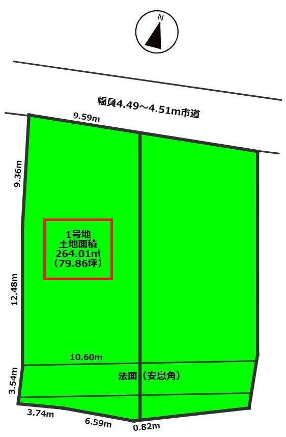 瀬戸市上品野町売り土地（全2区画）の土地図