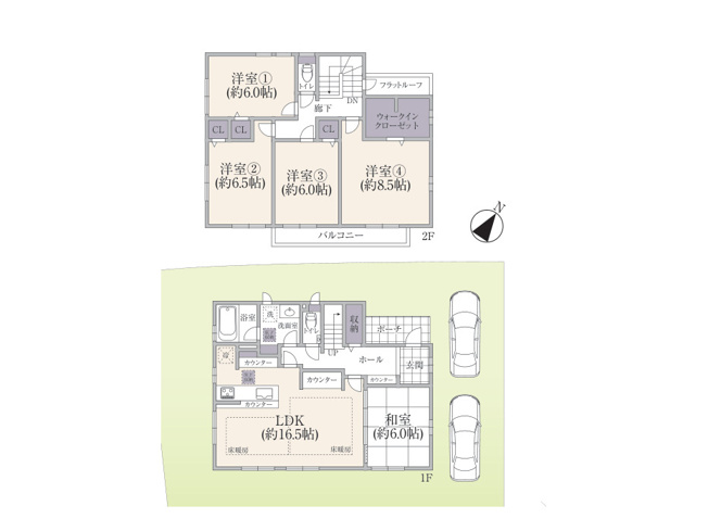 【間取り】 | 堀之内中古戸建 | 5つの居室とゆとりあるLDKを備えた5LDKの中古戸建。大家族や二世帯居住にも対応できる余裕の間取りです。光あふれる開放的なLDKを中心に、家族それぞれのプライベートも守れます。新生活の舞台にどうぞ。