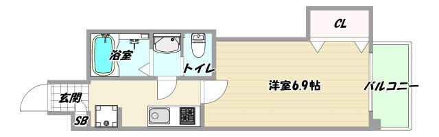 大阪市淀川区西三国３丁目の賃貸マンションの間取り
