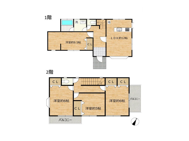 【間取り】 | 金井中古戸建 | 4つの居室とゆとりあるLDKを備えた4LDKの中古戸建。子育て世帯にうれしい、個室と団らんの場がそろう間取りです。な内装と落ち着いた各居室で、家族一人ひとりの時間を大切にできます。