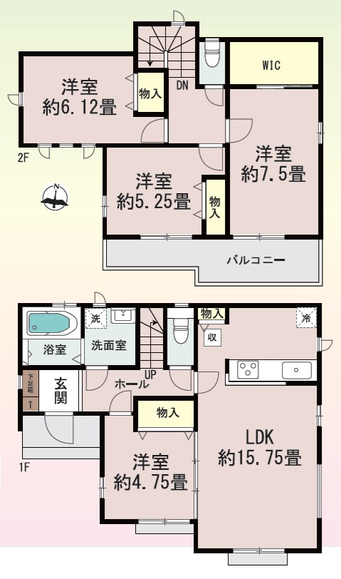 明石市大久保町八木407（全6棟）A号棟の間取り|3LDK＋WIC＋SICです。