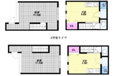 寝屋川市大成町ガレージハウスの間取り