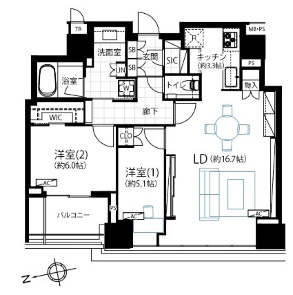【間取り】 | クラッシィタワー新宿御苑
