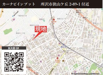 仲介手数料無料　KEIAI TERACE所沢市狭山ヶ丘10期の地図