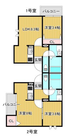【間取り】 | Patina箱崎宮前 | 広さや収納の配置など、ぜひご確認ください。