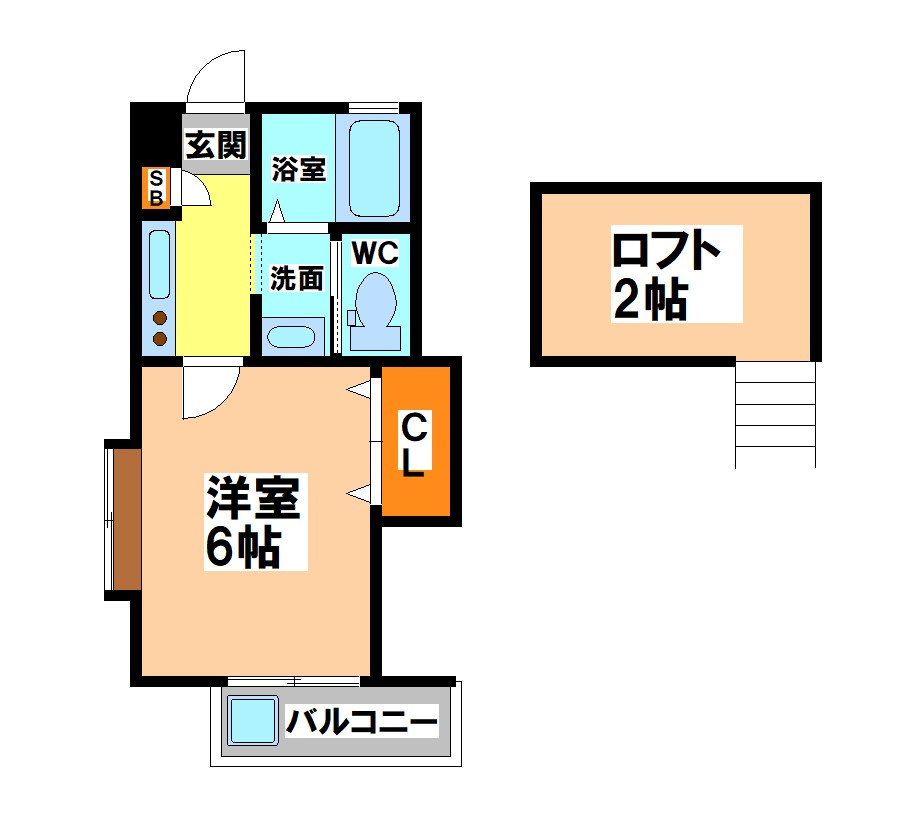 武蔵野市境南町２丁目のアパートの間取り