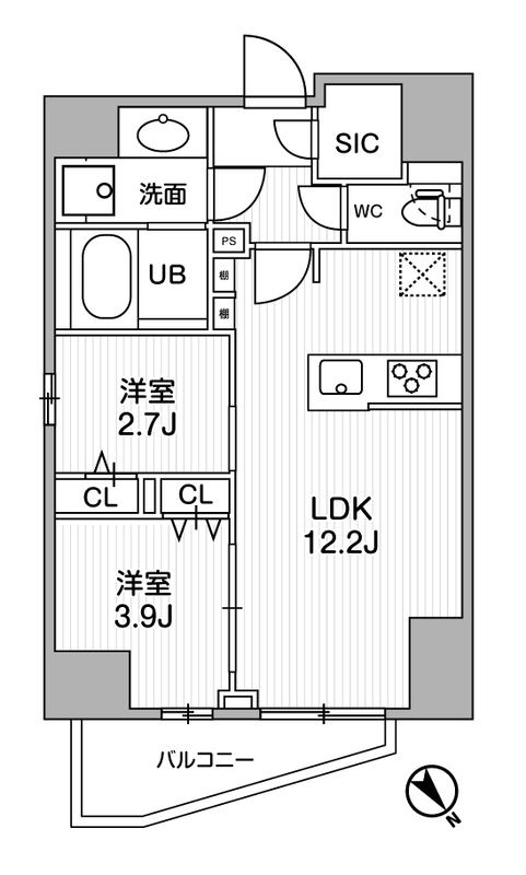 S-RESIDENCE目黒大岡山bresaの間取り