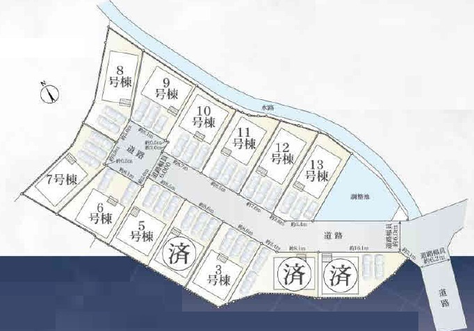 ●生駒郡平群町下垣内　第5期　新築一戸建ての区画図|全13区画