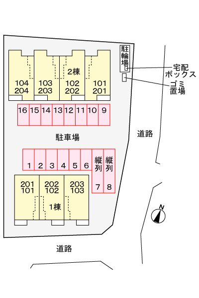 アイレ北山２の駐車場
