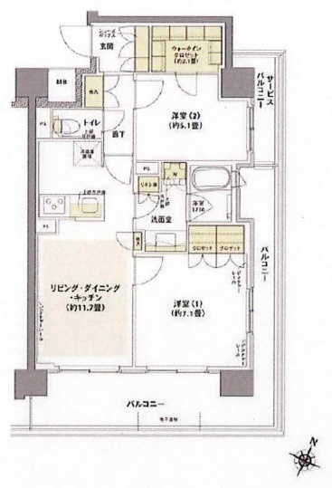 コムレジ赤羽賃貸棟の間取り