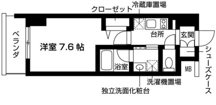 東大阪市小阪２丁目の賃貸マンションの間取り