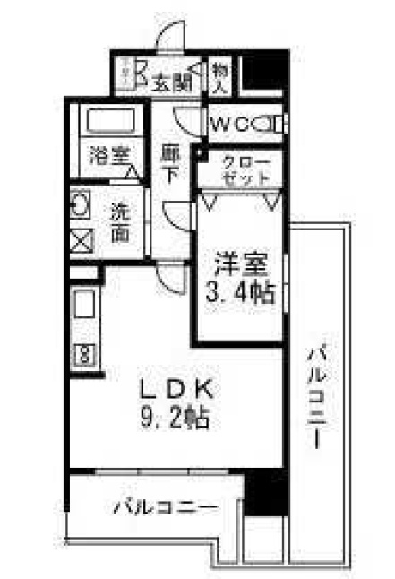 スカイシャトレ箱崎南の間取り|使いやすい間取りです。