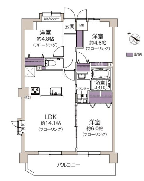 【間取り】 | ロマネスク香住ヶ丘☆仲介手数料無料☆