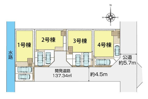 平塚市徳延3丁目　新築戸建　全4棟3号棟の区画図