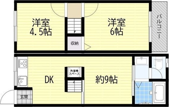 上ノ島町テラスハウスの間取り