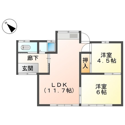 岩作早稲田貸家1の間取り