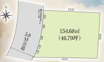 川越市霞ケ関東5丁目　建築条件付売地　東武東上線『霞ヶ関駅』徒歩11分　【霞ヶ関東小学区】の区画図