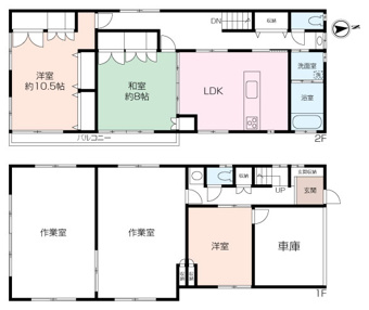作業場を含め部屋数豊富な物件です