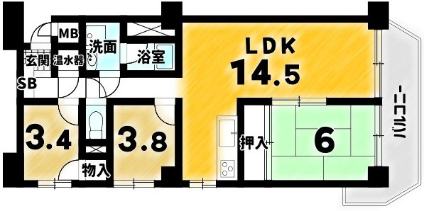 タウンハイツ嵐山の間取り