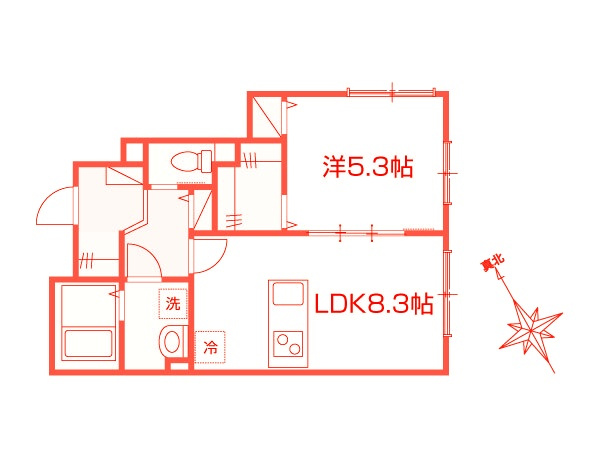 鎌倉市材木座５丁目のアパートの間取り