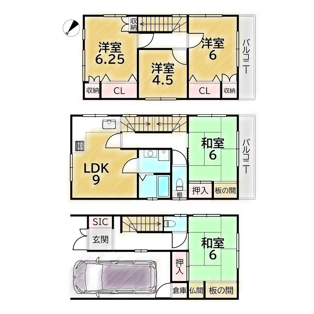 高野泉町 中古戸建の間取り