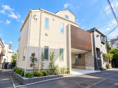 【外観】 | 【現地内覧会】中野区上高田1丁目　新築戸建　12990万円 | 間口の取れた整形地に１３１㎡４LDK完成（一部CGで加工しております）