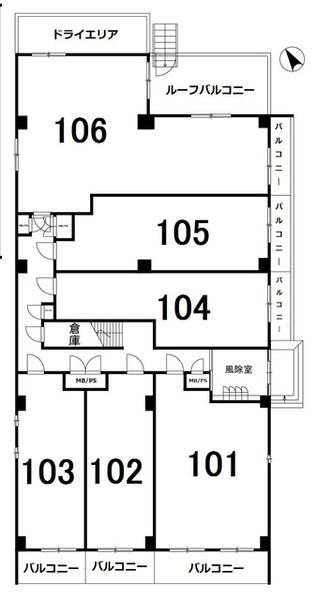 川崎市麻生区上麻生５丁目の賃貸マンションの区画図