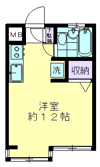 錦町ハイツの間取り|イメージ　※図面は101号室（102号室は反転タイプです）