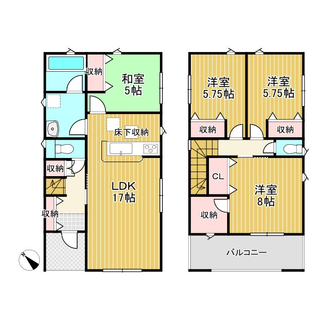 ●鈴鹿市神戸 第9 新築戸建の間取り